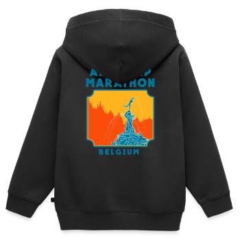 Antwerpen-Marathon - Belgien - Kinder Premium Organic Zip Hoodie - Schwarz - Hinten - AI Model Kid Male (0cm)