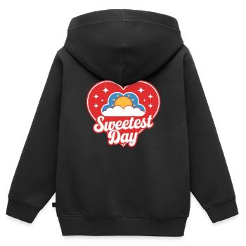 Le jour le plus doux - Sweat Premium à capuche zippé enfant bio - noir - Dos - AI Model Kid Male (0cm)
