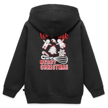 Christmas Baker We Whisk You A Merry Christmas - Kids Premium Organic Zip-up Hoodie - black - Back - AI Model Kid Male (0cm)