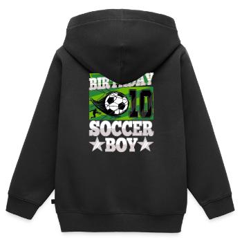 10th birthday Boy Soccer 10 Years Old Gifts - Kinder Premium Organic Zip Hoodie - Schwarz - Hinten - AI Model Kid Male (0cm)