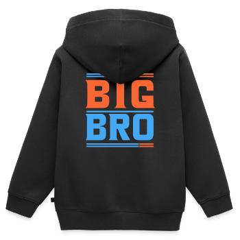 GRAND BRO - Sweat Premium à capuche zippé enfant bio - noir - Dos - AI Model Kid Male (0cm)