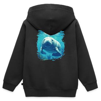 Walrus Walrosse Walross - Kinder Premium Organic Zip Hoodie - Schwarz - Hinten - AI Model Kid Male (0cm)