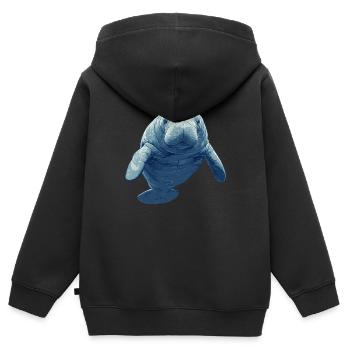 Seekuh Manatees Manatee - Kids Premium Organic Zip-up Hoodie - black - Back - AI Model Kid Male (0cm)