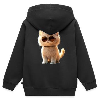 Perserkatze Perser Katze Persian Cat Süße Katzen - Kinder Premium Organic Zip Hoodie - Schwarz - Hinten - AI Model Kid Male (0cm)