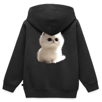 Perserkatze Perser Katze Persian Cat Süße Katzen - Kinder Premium Organic Zip Hoodie - Schwarz - Hinten - AI Model Kid Male (0cm)