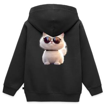 Perserkatze Perser Katze Persian Cat Süße Katzen - Kinder Premium Organic Zip Hoodie - Schwarz - Hinten - AI Model Kid Male (0cm)