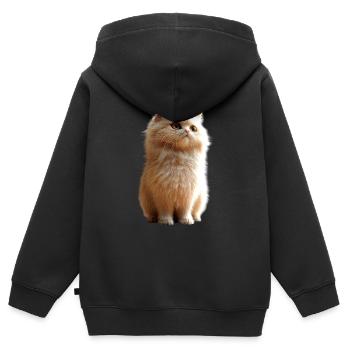 Perserkatze Perser Katze Persian Cat Süße Katzen - Kinder Premium Organic Zip Hoodie - Schwarz - Hinten - AI Model Kid Male (0cm)