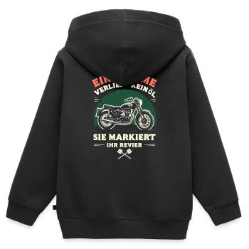 Simson DDR Moped Simson fan s51 ddr - Kinder Premium Organic Zip Hoodie - Schwarz - Hinten - AI Model Kid Male (0cm)