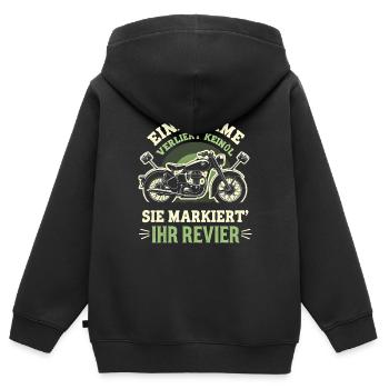 Simson DDR Moped Simson fan s51 ddr - Kinder Premium Organic Zip Hoodie - Schwarz - Hinten - AI Model Kid Male (0cm)