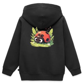 Ladybug Marienkäfer - Kinder Premium Organic Zip Hoodie - Schwarz - Hinten - AI Model Kid Male (0cm)