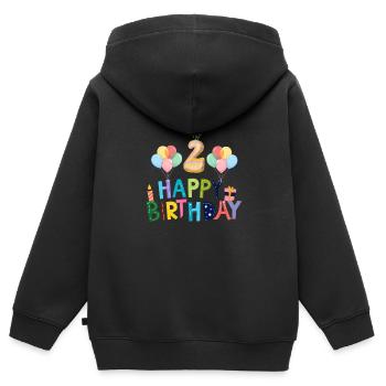 Happy Birthday 2nd Birthday - Kids Premium Organic Zip-up Hoodie - black - Back - AI Model Kid Male (0cm)