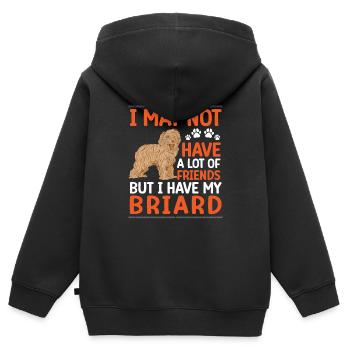 Briard is my friend Berger de Brie - Kids Premium Organic Zip-up Hoodie - black - Back - AI Model Kid Male (0cm)
