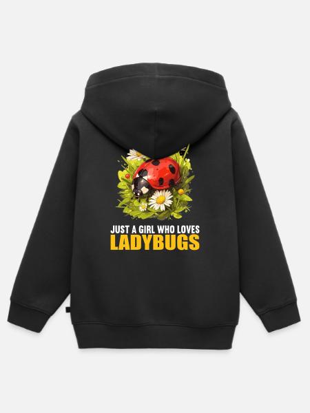 Ladybug Marienkäfer - Kinder Premium Organic Zip Hoodie - Schwarz