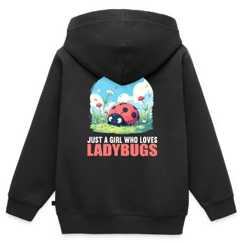 Ladybug Marienkäfer - Kinder Premium Organic Zip Hoodie - Schwarz - Hinten - AI Model Kid Male (0cm)