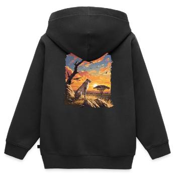 Cheetah Geparde Gepard - Kinder Premium Organic Zip Hoodie - Schwarz - Hinten - AI Model Kid Male (0cm)