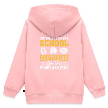 Schule Hausmeister Lustige Reinigung Dienstmädchen Hausmeister - Kinder Premium Organic Zip Hoodie - Rosa - Hinten - AI Model Kid Female (0cm)