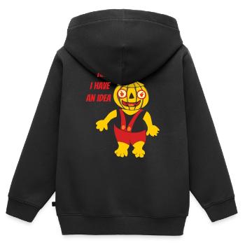 J’ai une idée - Sweat Premium à capuche zippé enfant bio - noir - Dos - AI Model Kid Male (0cm)