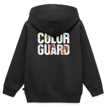 Garde de couleur mi-temps spectacle drapeau spinners drôle - Sweat Premium à capuche zippé enfant bio - noir - Dos - AI Model Kid Male (0cm)