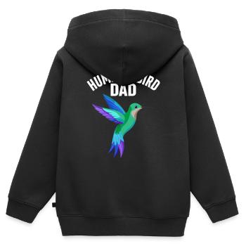 Kolibri Papa Nektar Vogelbeobachtung Lustige Vögel - Kinder Premium Organic Zip Hoodie - Schwarz - Hinten - AI Model Kid Male (0cm)
