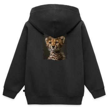 Cheetah Geparde Gepard - Kinder Premium Organic Zip Hoodie - Schwarz - Hinten - AI Model Kid Male (0cm)