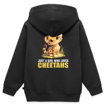 Cheetah Geparde Gepard - Kinder Premium Organic Zip Hoodie - Schwarz - Hinten - AI Model Kid Male (0cm)