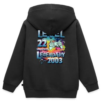 Level 22 Freigeschaltet seit 1982 Geburtstag - Kinder Premium Organic Zip Hoodie - Schwarz - Hinten - AI Model Kid Male (0cm)