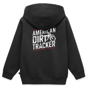 La passion de la course sur piste plate - Sweat Premium à capuche zippé enfant bio - noir - Dos - AI Model Kid Male (0cm)