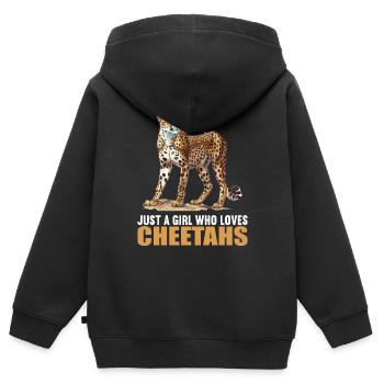Cheetah Geparde Gepard - Kinder Premium Organic Zip Hoodie - Schwarz - Hinten - AI Model Kid Male (0cm)