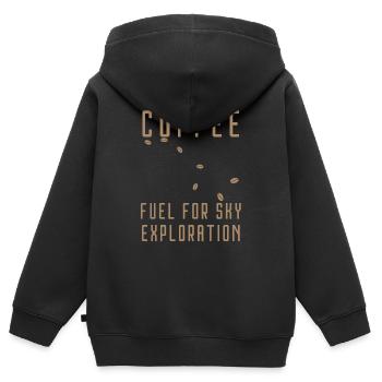 coffee fuel for sky exploration - Kids Premium Organic Zip-up Hoodie - black - Back - AI Model Kid Male (0cm)