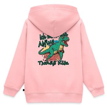 T-Rex - I'm taking off, goodbye daycare. - Kids Premium Organic Zip-up Hoodie - rose - Back - AI Model Kid Female (0cm)