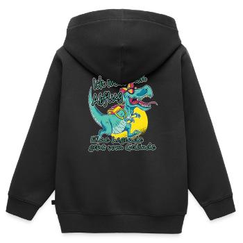 Je décolle, la légende quitte le terrain. - Sweat Premium à capuche zippé enfant bio - noir - Dos - AI Model Kid Male (0cm)