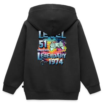 Level 51 Unlocked since 1982 Birthday - Kids Premium Organic Zip-up Hoodie - black - Back - AI Model Kid Male (0cm)