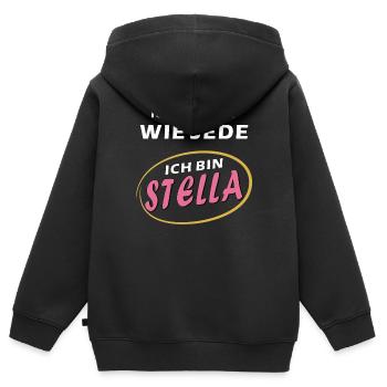 JE M’APPELLE STELLA - Sweat Premium à capuche zippé enfant bio - noir - Dos - AI Model Kid Male (0cm)