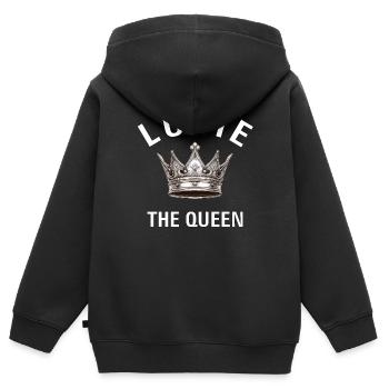 LUCIE LA REINE - Sweat Premium à capuche zippé enfant bio - noir - Dos - AI Model Kid Male (0cm)