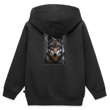Loups Loup - Sweat Premium à capuche zippé enfant bio - noir - Dos - AI Model Kid Male (0cm)