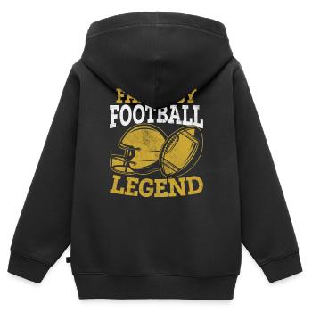Fantasy Football Legende Kommissar Fußball FFL - Kinder Premium Organic Zip Hoodie - Schwarz - Hinten - AI Model Kid Male (0cm)