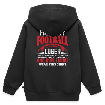 Fantasy Football Verlierer Kommissar Lustig FFL - Kinder Premium Organic Zip Hoodie - Schwarz - Hinten - AI Model Kid Male (0cm)
