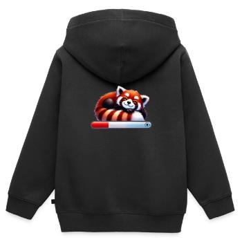Roter Panda Schlafend Mit Ladebalken - Kinder Premium Organic Zip Hoodie - Schwarz - Hinten - AI Model Kid Male (0cm)