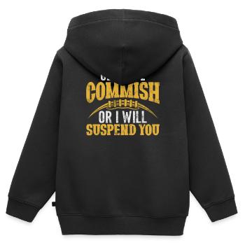 Obéissez au comité ou je vous suspendrai FFL - Sweat Premium à capuche zippé enfant bio - noir - Dos - AI Model Kid Male (0cm)