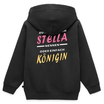 STELLA QUEEN - Sweat Premium à capuche zippé enfant bio - noir - Dos - AI Model Kid Male (0cm)