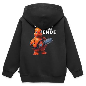 NERVOUS AT THE END - Kids Premium Organic Zip-up Hoodie - black - Back - AI Model Kid Male (0cm)