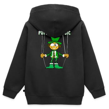 MAGIE DES MARIONNETTES - Sweat Premium à capuche zippé enfant bio - noir - Dos - AI Model Kid Male (0cm)