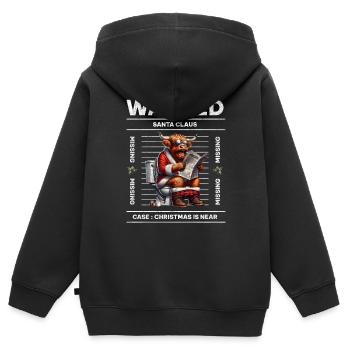 Weihnachtsmann Weihnachten Männer & Frauen - Kinder Premium Organic Zip Hoodie - Schwarz - Hinten - AI Model Kid Male (0cm)