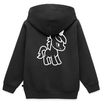 Pony - Kids Premium Organic Zip-up Hoodie - black - Back - AI Model Kid Male (0cm)