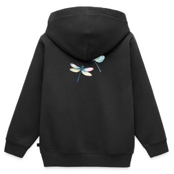 Libelle Duo Dragonfly Duo - Kinder Premium Organic Zip Hoodie - Schwarz - Hinten - AI Model Kid Male (0cm)