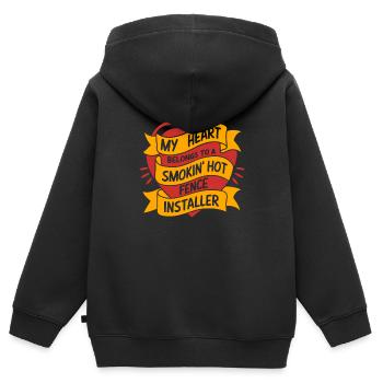 Zauninstallateur Zaunbauer Fence Installer - Kinder Premium Organic Zip Hoodie - Schwarz - Hinten - AI Model Kid Male (0cm)