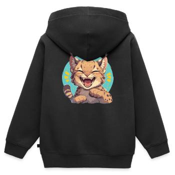 Bobcats Rotluchse Rotluchs Luchs - Kinder Premium Organic Zip Hoodie - Schwarz - Hinten - AI Model Kid Male (0cm)