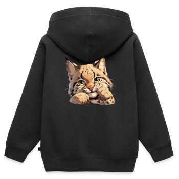 Bobcats Rotluchse Rotluchs Luchs - Kinder Premium Organic Zip Hoodie - Schwarz - Hinten - AI Model Kid Male (0cm)