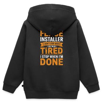 Zauninstallateur Zaunbauer Fence Installer - Kinder Premium Organic Zip Hoodie - Schwarz - Hinten - AI Model Kid Male (0cm)