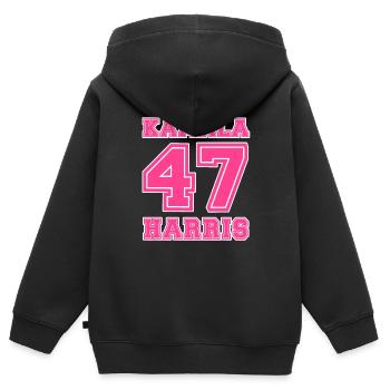 Kamala Harris, 47th President of the USA - Kids Premium Organic Zip-up Hoodie - black - Back - AI Model Kid Male (0cm)